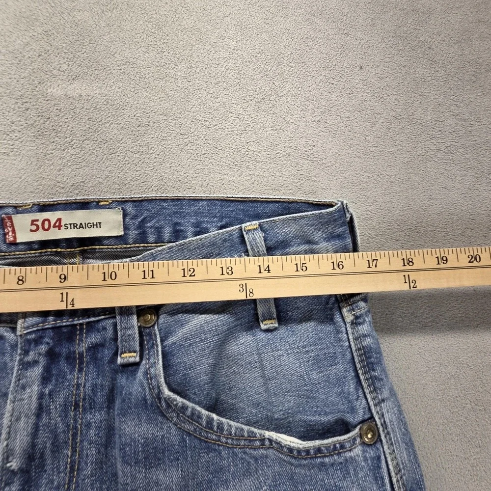Vintage‎ Levis 504 Jeans Mens 33x34 Blue Straight Engineered Zip Fly Honeycomb